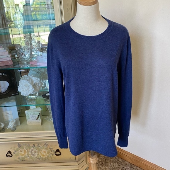The Cashmere Project Blue 100% Fine Cashmere Sweater, EUC - Picture 1 of 5